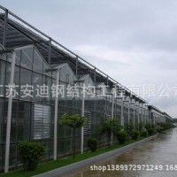 安迪供應(yīng) 玻璃溫室 頂部全開(kāi)啟式連棟溫室 溫室大棚 連棟溫室