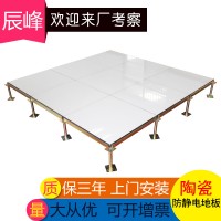 全鋼象牙白陶瓷面防靜瓷磚抗靜電地板地磚面高架空活動(dòng)地板600*40