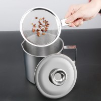 廠家直銷不銹鋼濾油壺帶濾網(wǎng)防漏廚房過濾油渣分離壺儲(chǔ)油壺回油杯