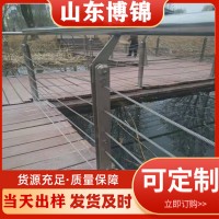304不銹鋼繩索護欄 廠家現(xiàn)貨銷售河道景觀鋼絲繩木紋扶手橋梁護欄