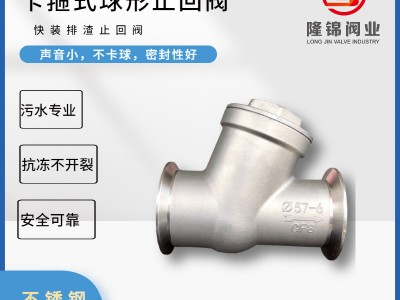 污水專(zhuān)用 靜音滾球式止回閥不銹鋼304球形止回閥 污提專(zhuān)用