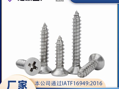 304不銹鋼自攻螺絲十字沉頭螺釘木螺釘GB845J加長(zhǎng)平頭螺絲